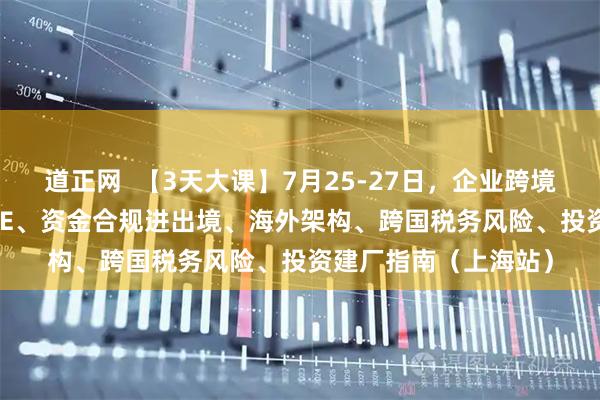 道正网  【3天大课】7月25-27日，企业跨境架构：ODI、红筹VIE、资金合规进出境、海外架构、跨国税务风险、投资建厂指南（上海站）